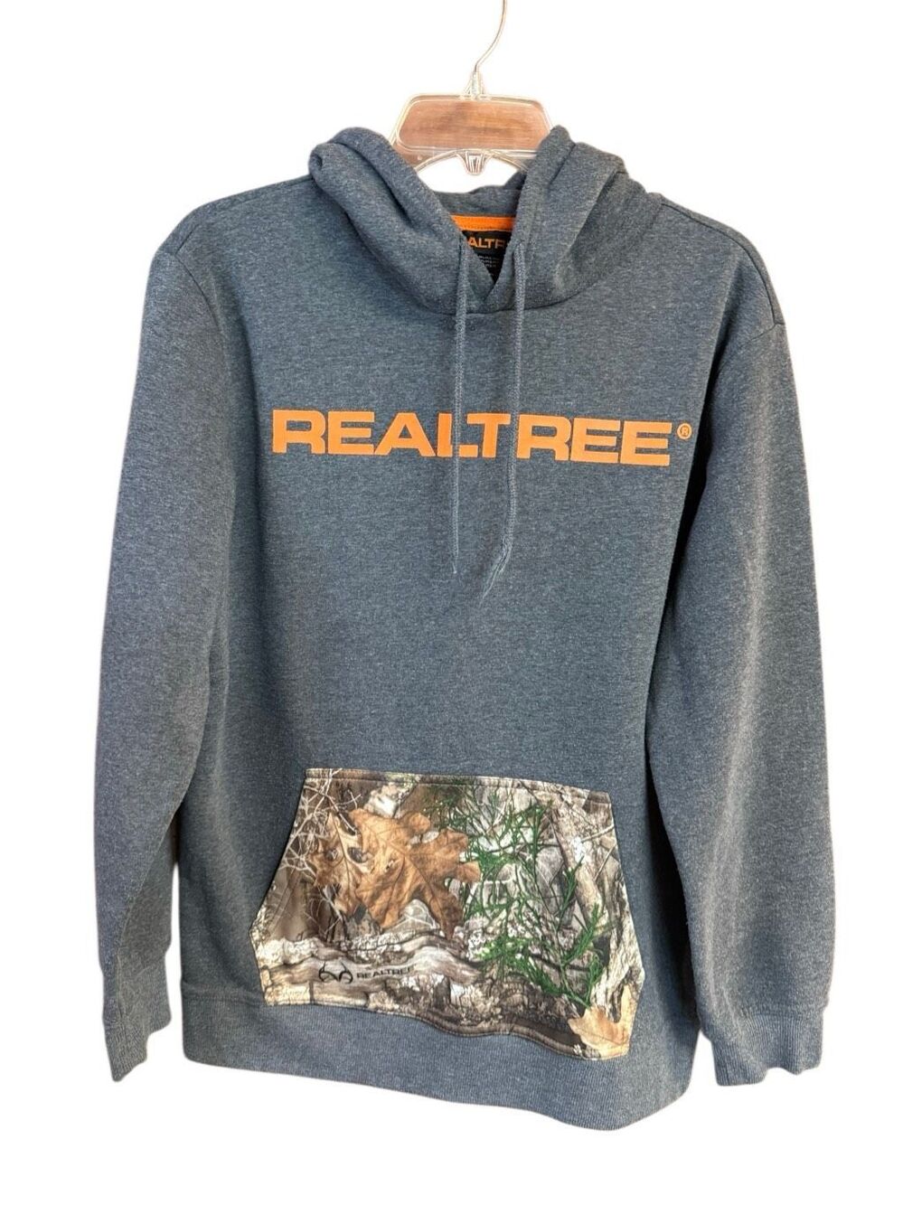 Realtree Men’s pullover camouflage kangaroo pocket Sz M Gray